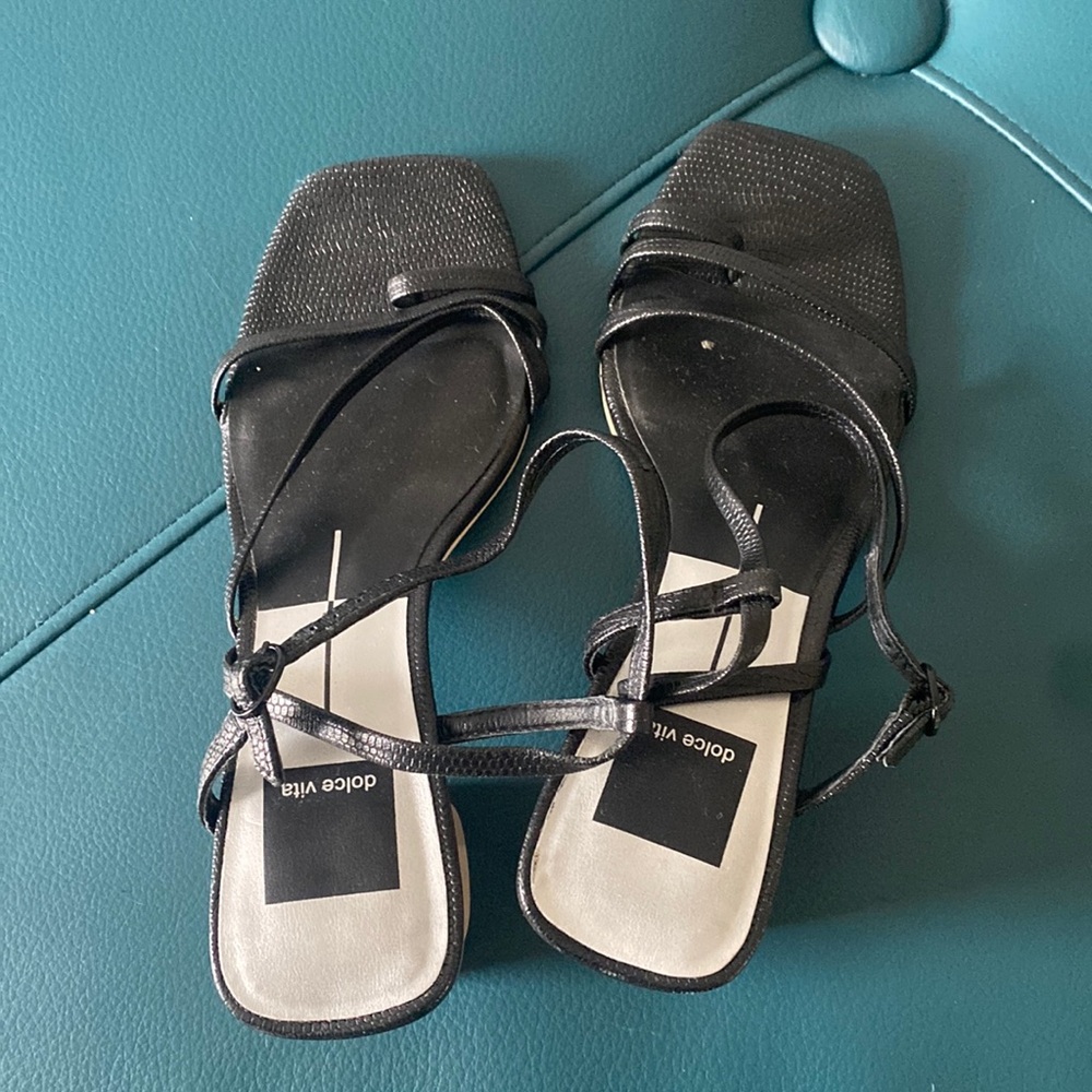 Dolce Vita Block Heeled Strappy Sandals in Black